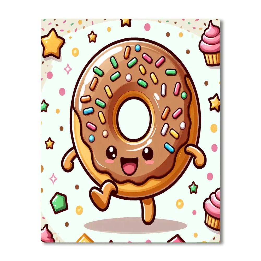 Dancing Doughnut Painting Number Kit