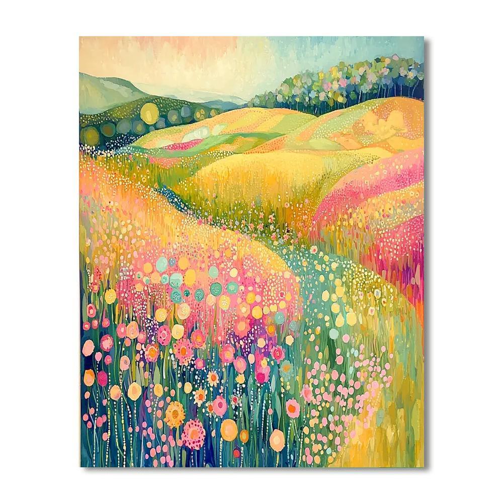 Georges Seurat Inspired Vibrant Meadow  Paint By Numbers Art