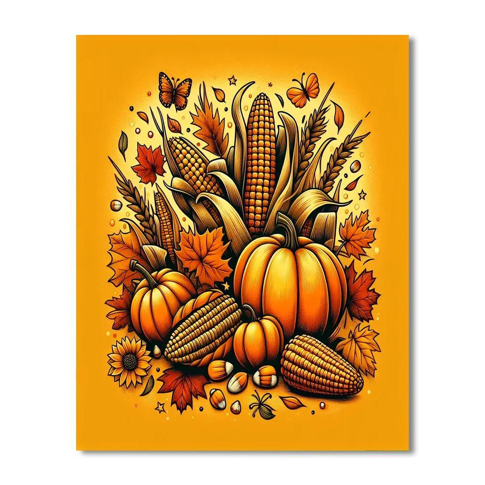 Festive Autumn Harvest Paint By Numbers Kits