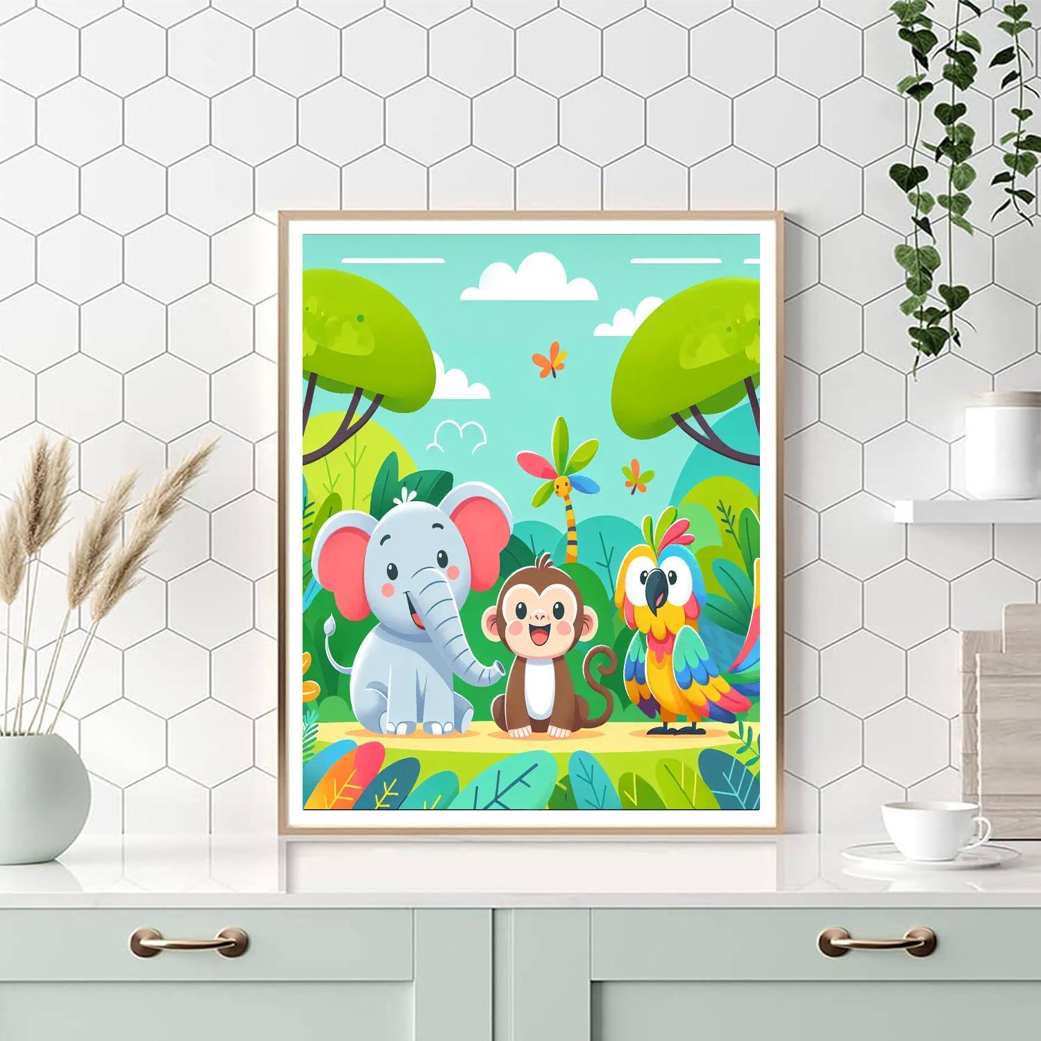 Safari Jungle Quest Paint By Numbers Art