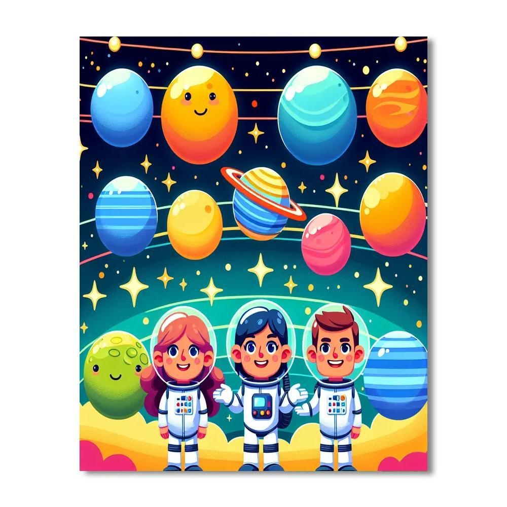 Solar System Journey Number Painting
