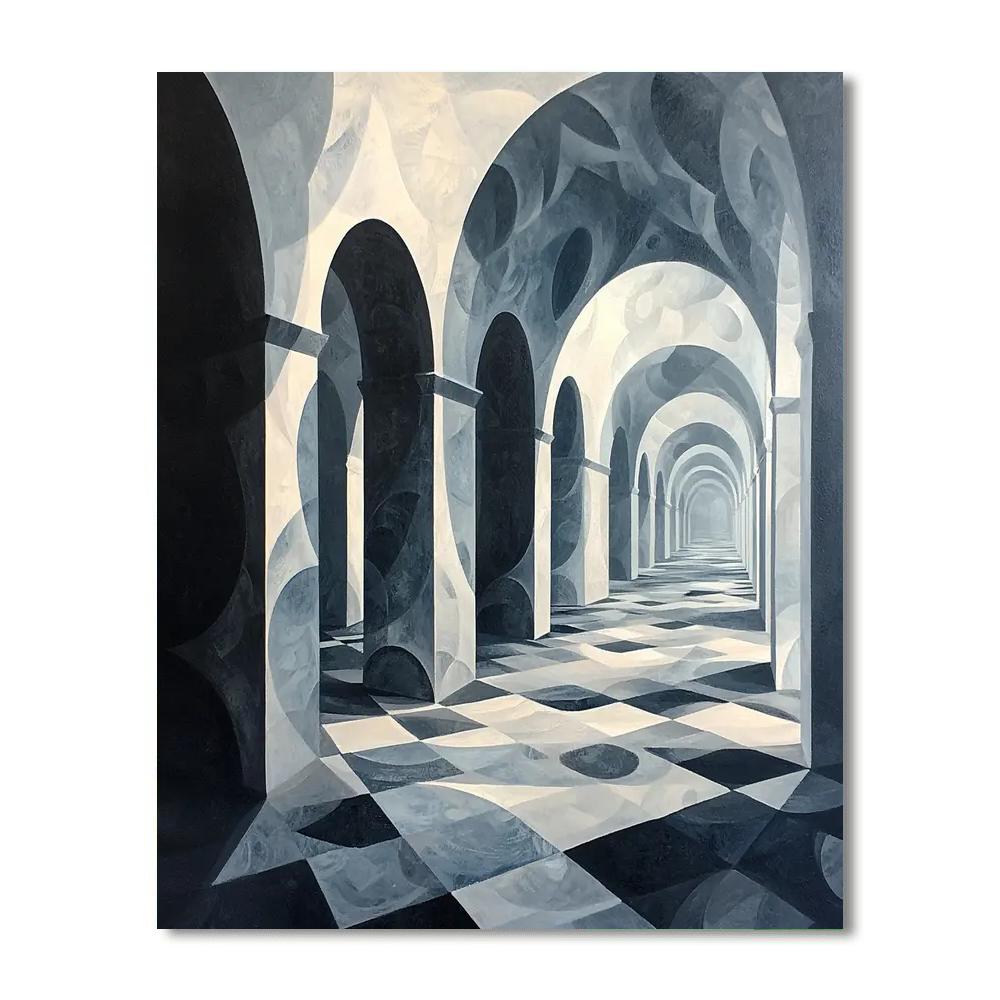M.C. Escher Inspired Fractal Labyrinths  Numbered Painting Kits