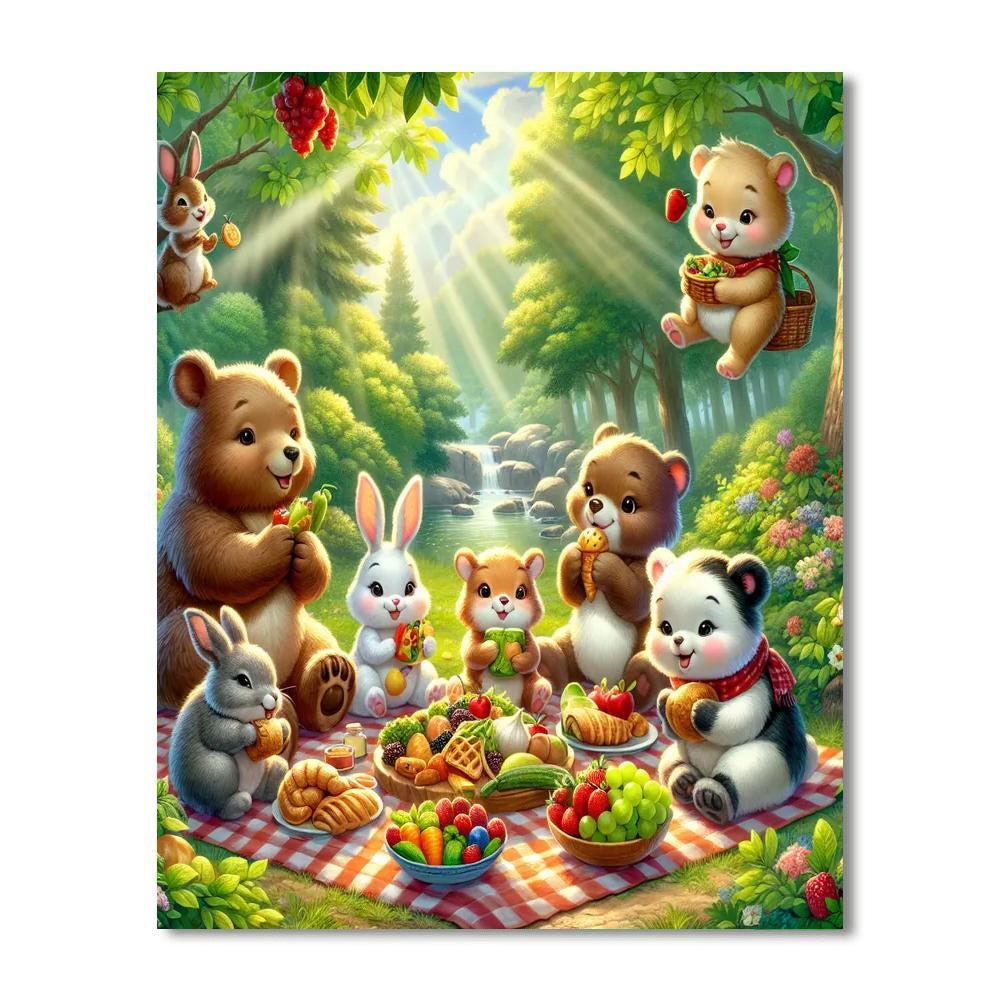 Joyful Forest Picnic Numbered Painting Kits