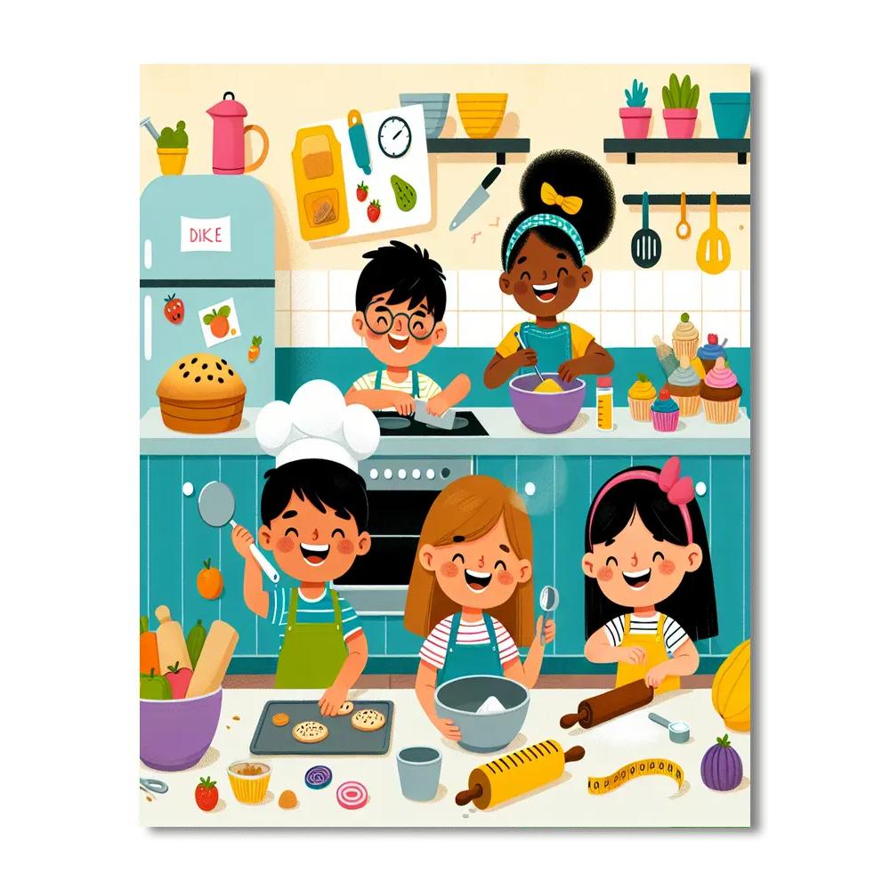 Cheerful Cooking Class Number Painting