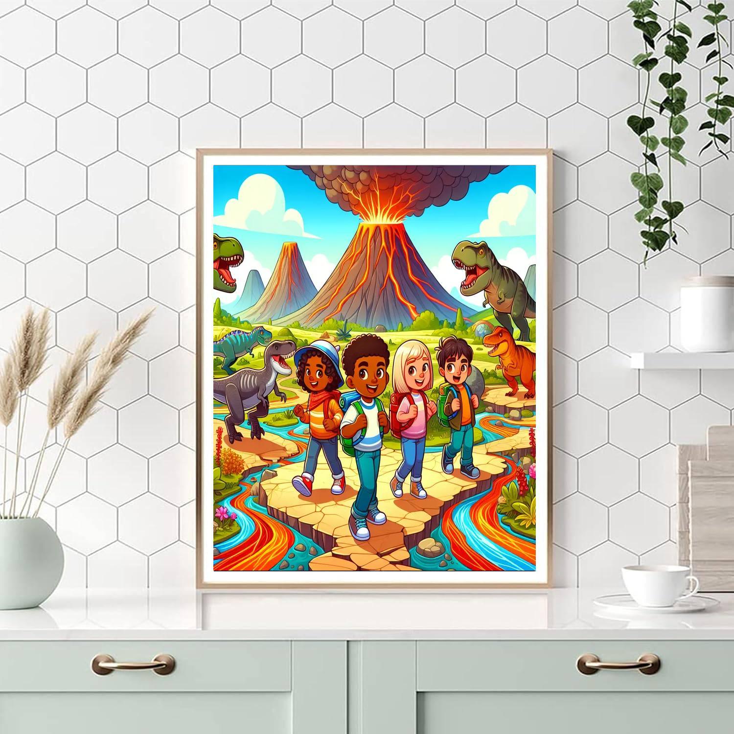 Dino Land Adventure Paint By Numbers