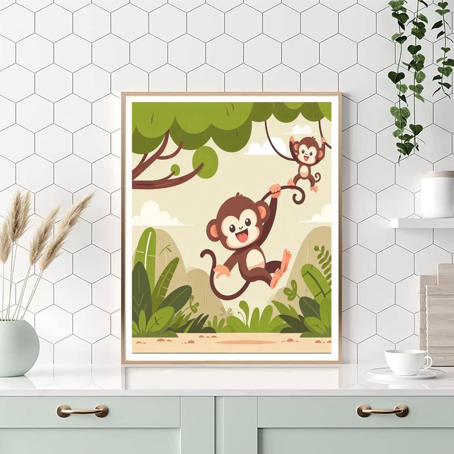 Merry Monkey Mischief Paint By Color