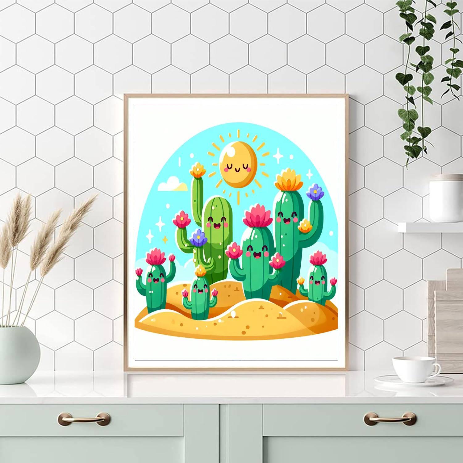 Cheery Cactus Garden Paint By Number