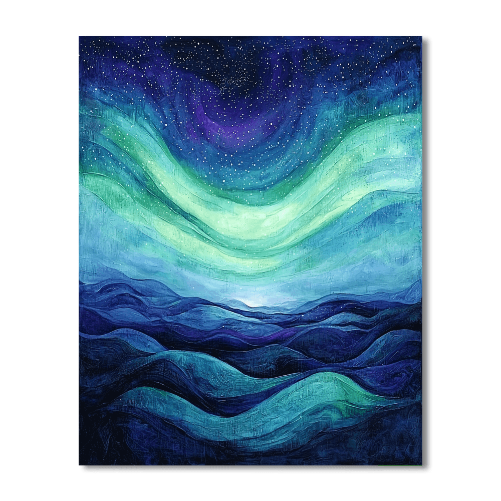 Edvard Munch Inspired Cosmic Aurora Wonder  Paint By Color