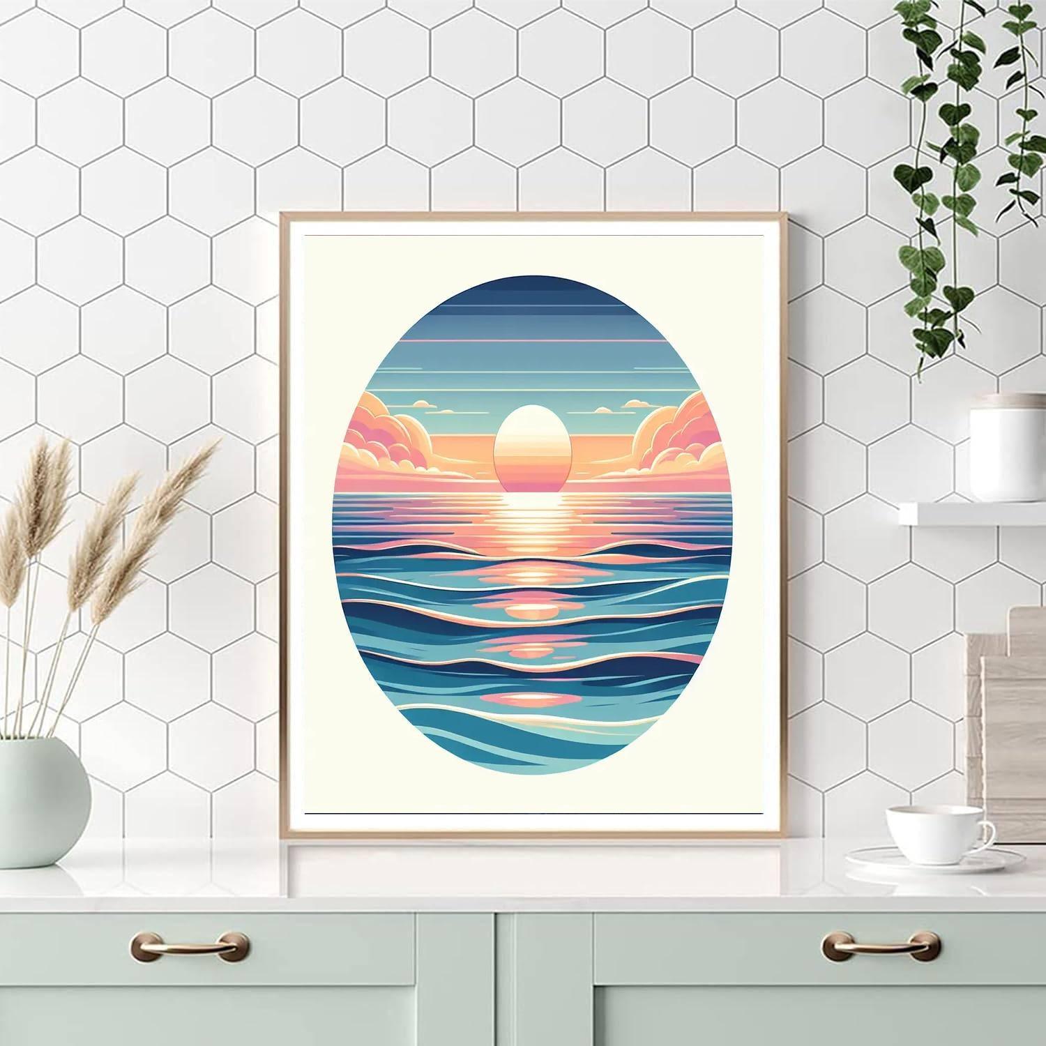 Serene Ocean Horizon Numbered Painting Kits