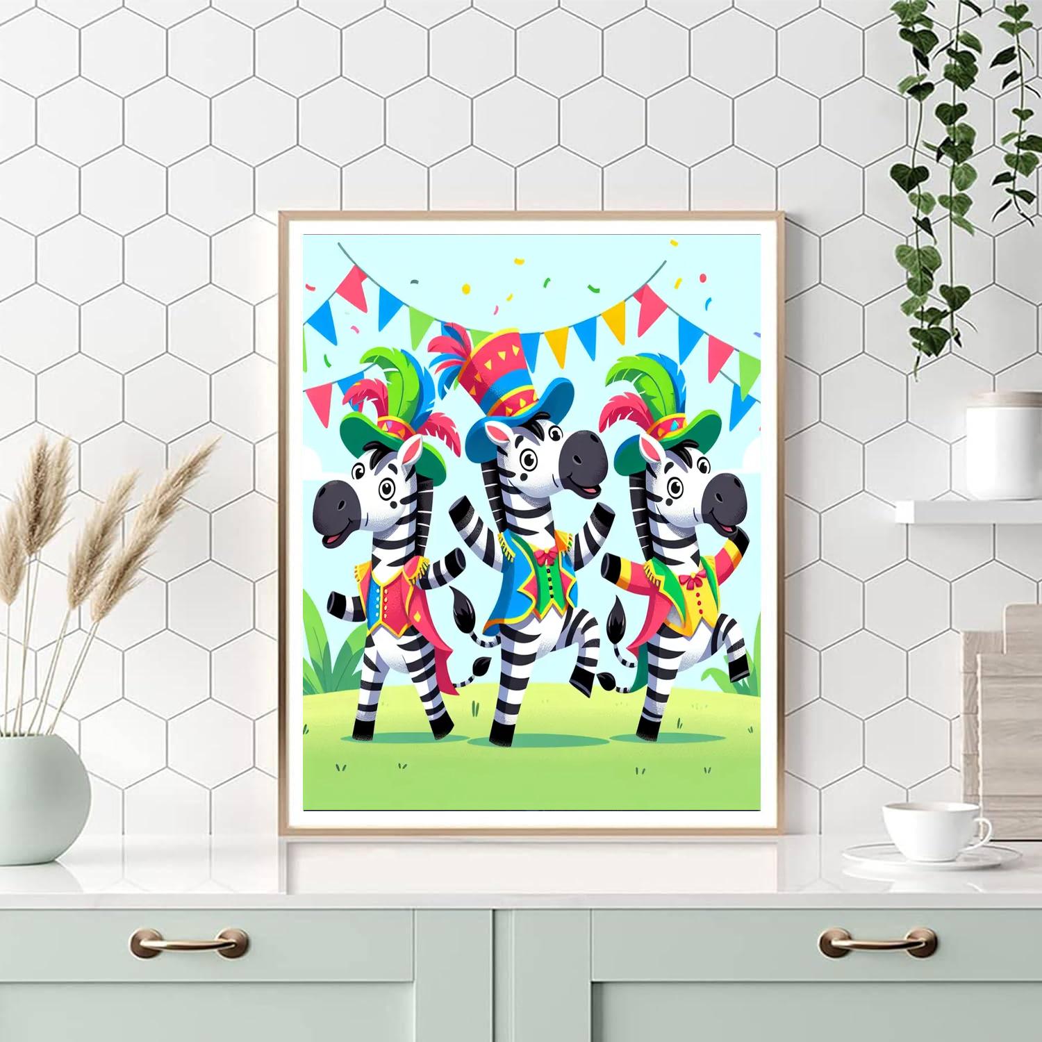 Zany Zebra Carnival Number Painting