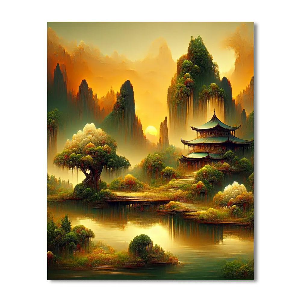 Mystical Eastern Oasis Paint By Numbers