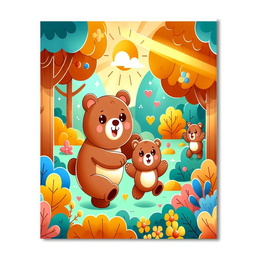 Adorable Animal Family Paint By Numbers Art