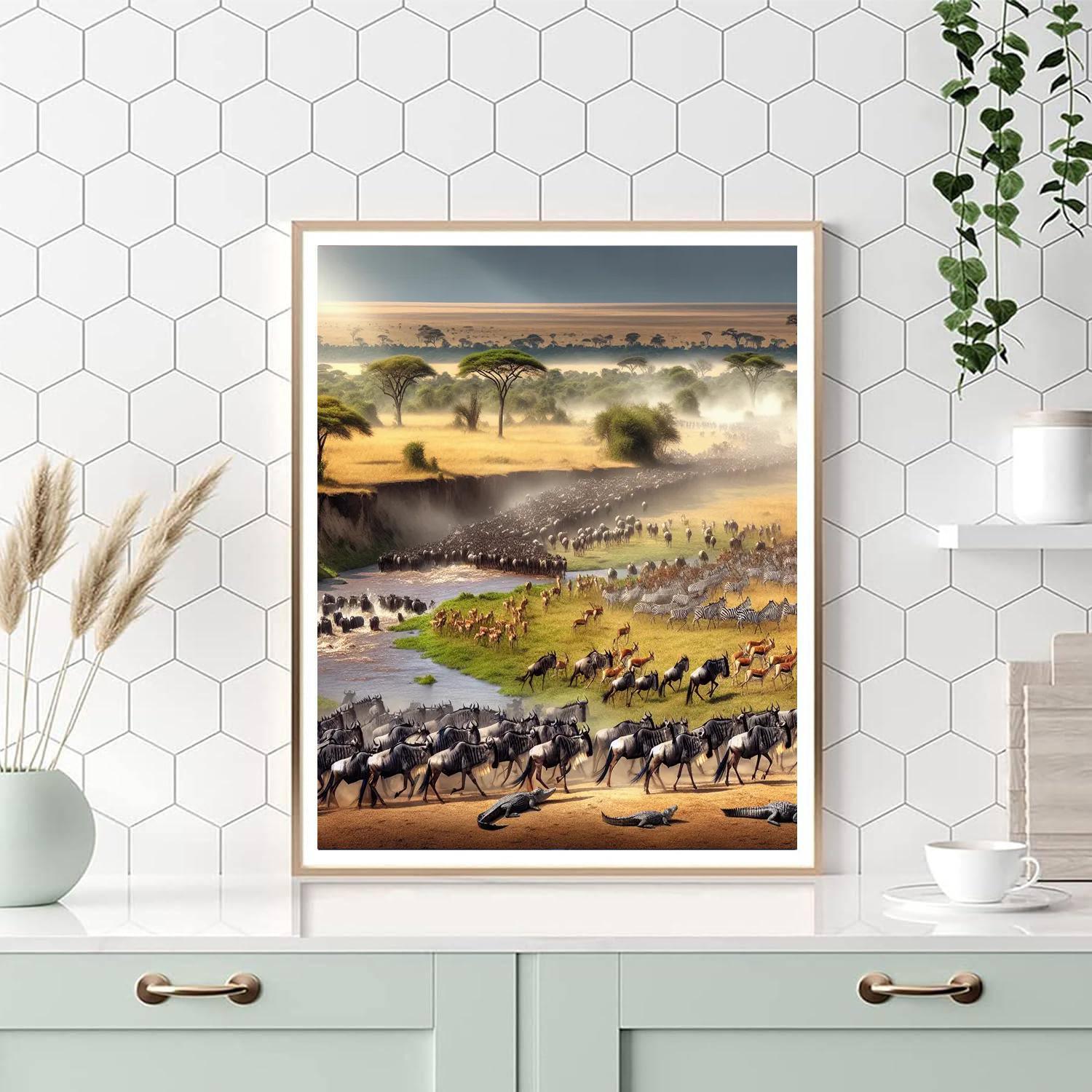 Wildebeest Migration - Tanzania/kenya Paint By Numbers Art