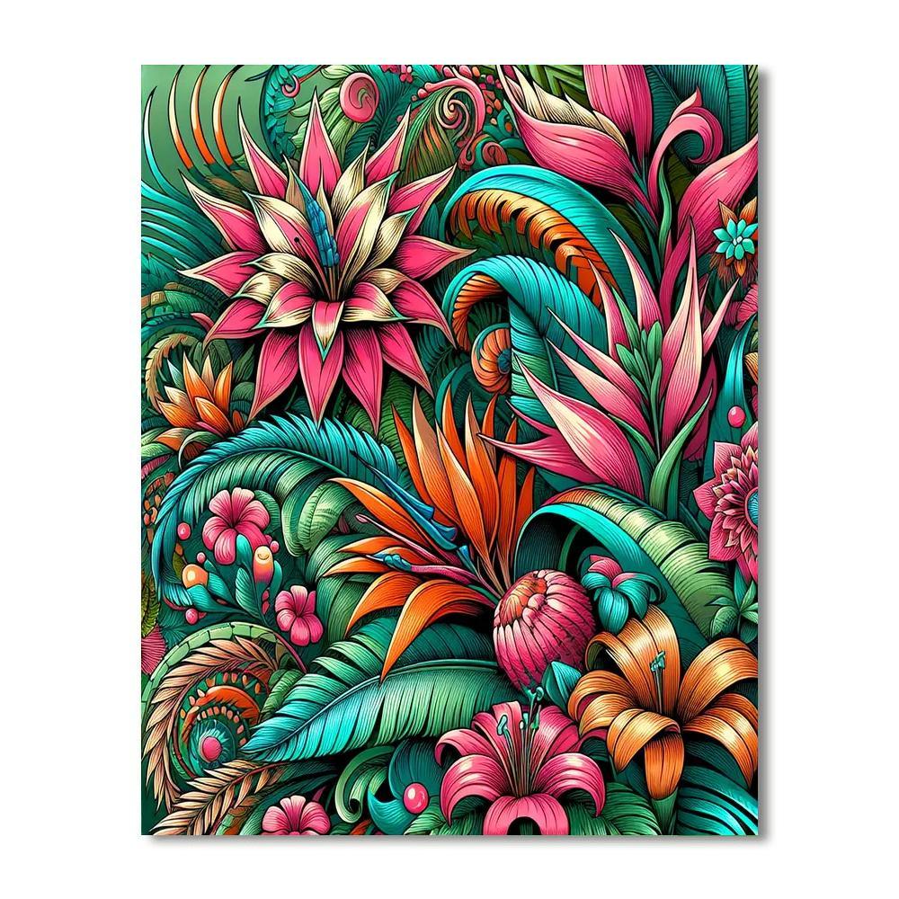 Exotic Flora Painting By Numbers Kit