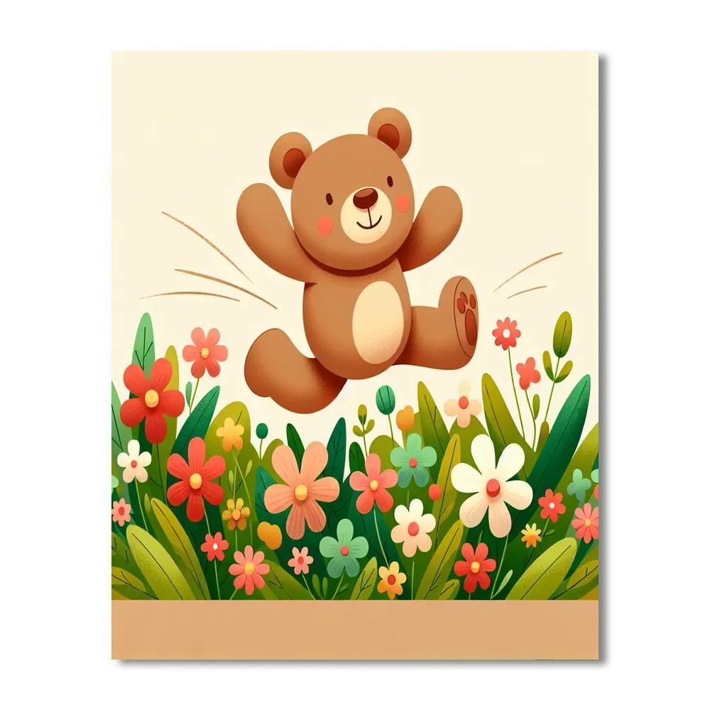 Bouncy Teddy Bear DIY Paint By Numbers