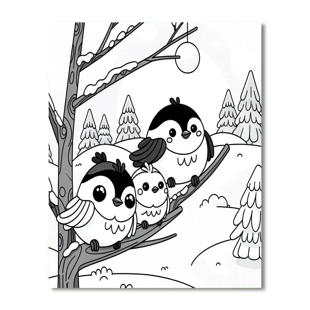 Cheerful Chickadees Paint By Number