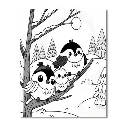 Cheerful Chickadees Paint By Number