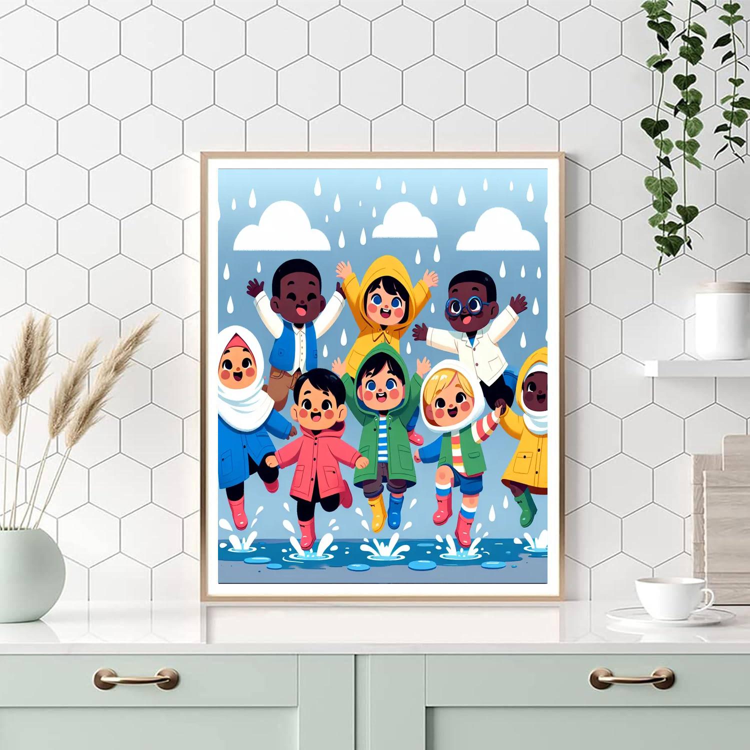 Playful Puddle Jumping DIY Paint By Numbers