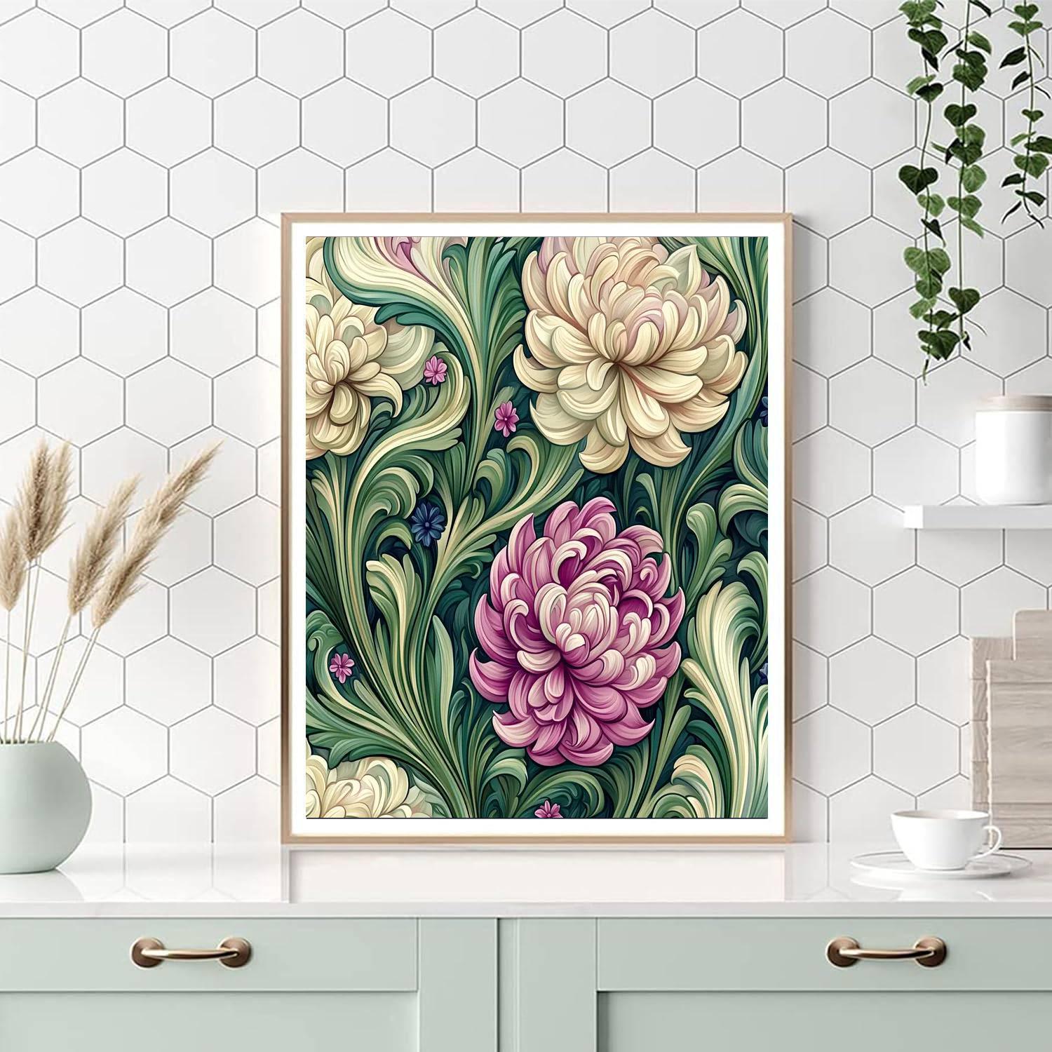 Alphonse Mucha Inspired Symphony Of Floral Elegance  DIY Paint By Numbers
