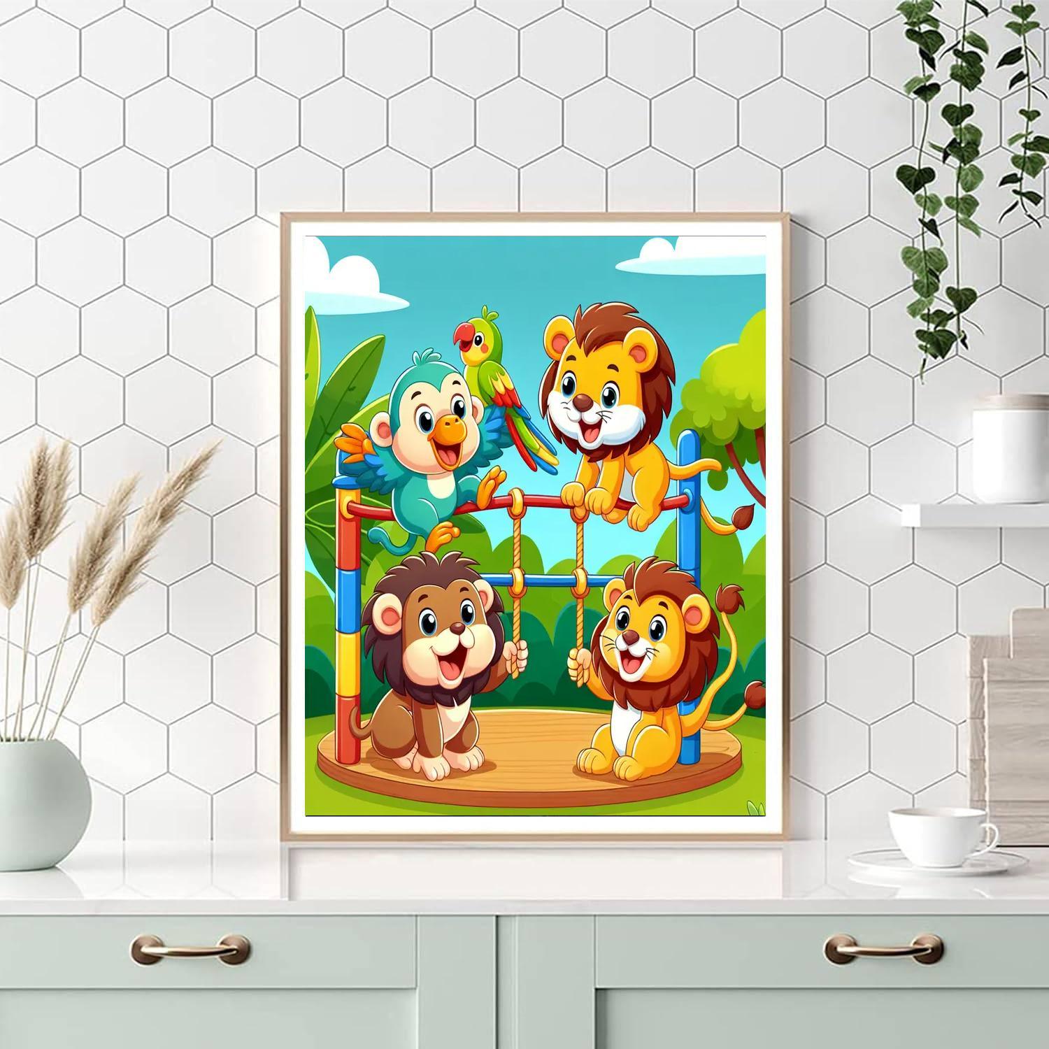 Friendly Jungle Gym Painting By Numbers Kit