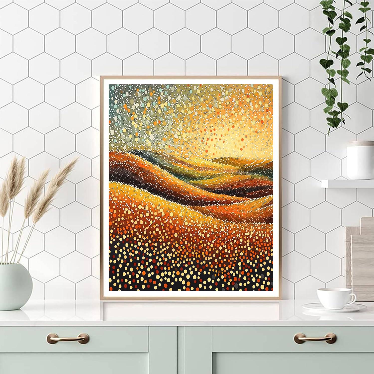 Georges Seurat Inspired Luminous Autumn Meadow  Paint By Number