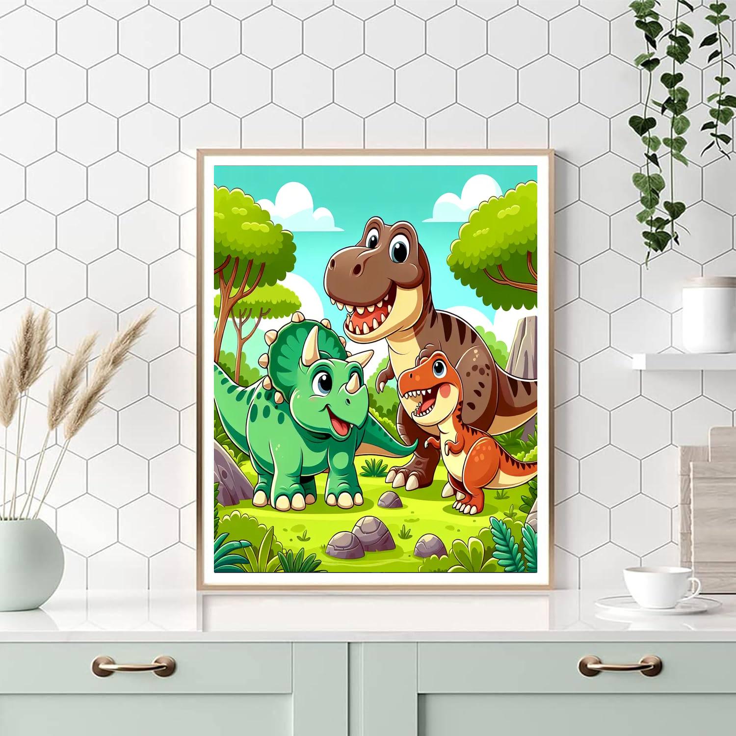 Dinosaur Playdate Painting Number Kit