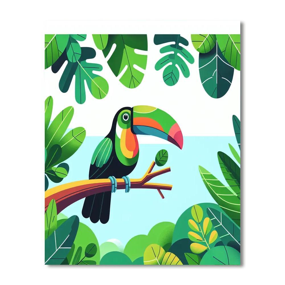 Tropical Toucan Treetop Painting By Numbers Kit