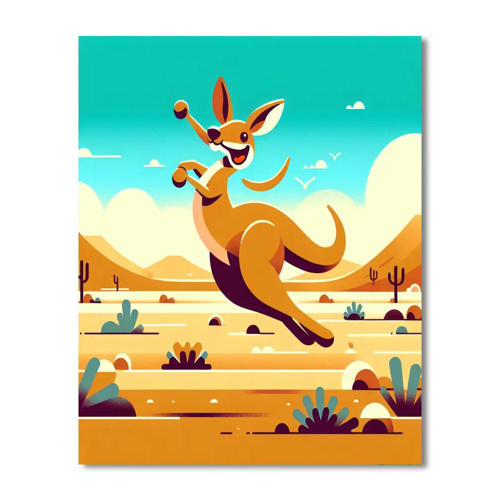 Bouncing Kangaroo Fun Numbered Painting Kits