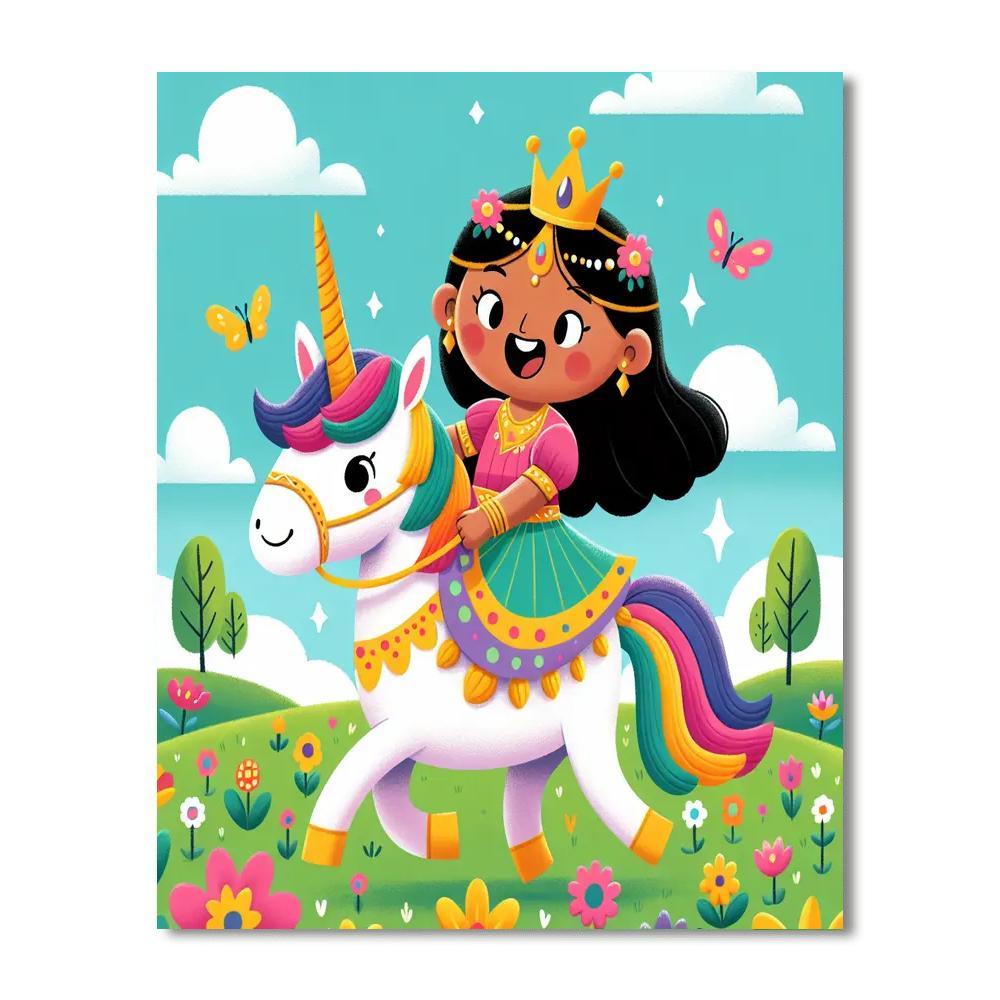 Princess And Her Unicorn DIY Paint By Numbers