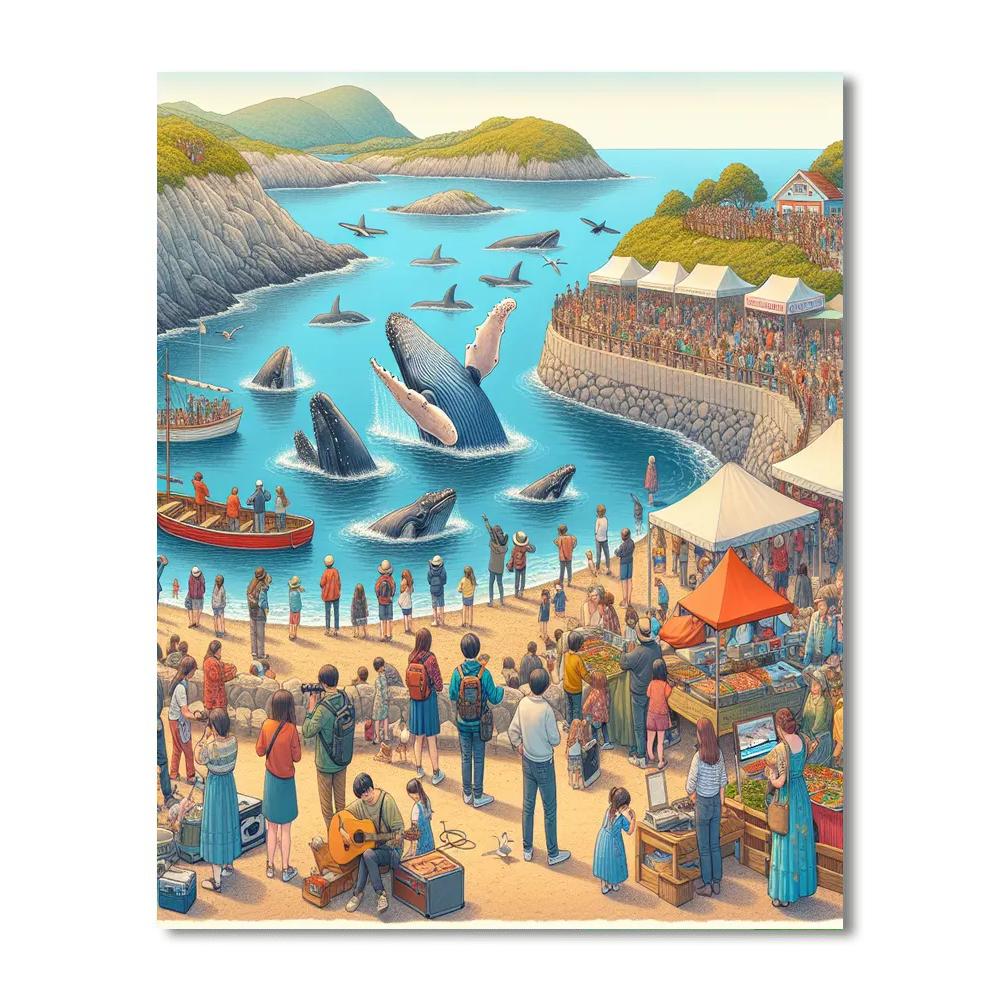 Whale Festival Paint By Numbers Art