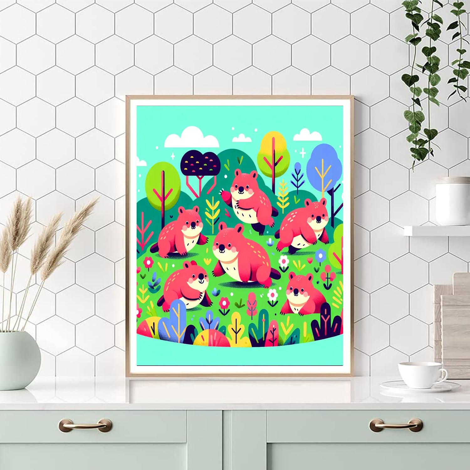 Woodland Wombat's Wonderland Numbered Painting Kits