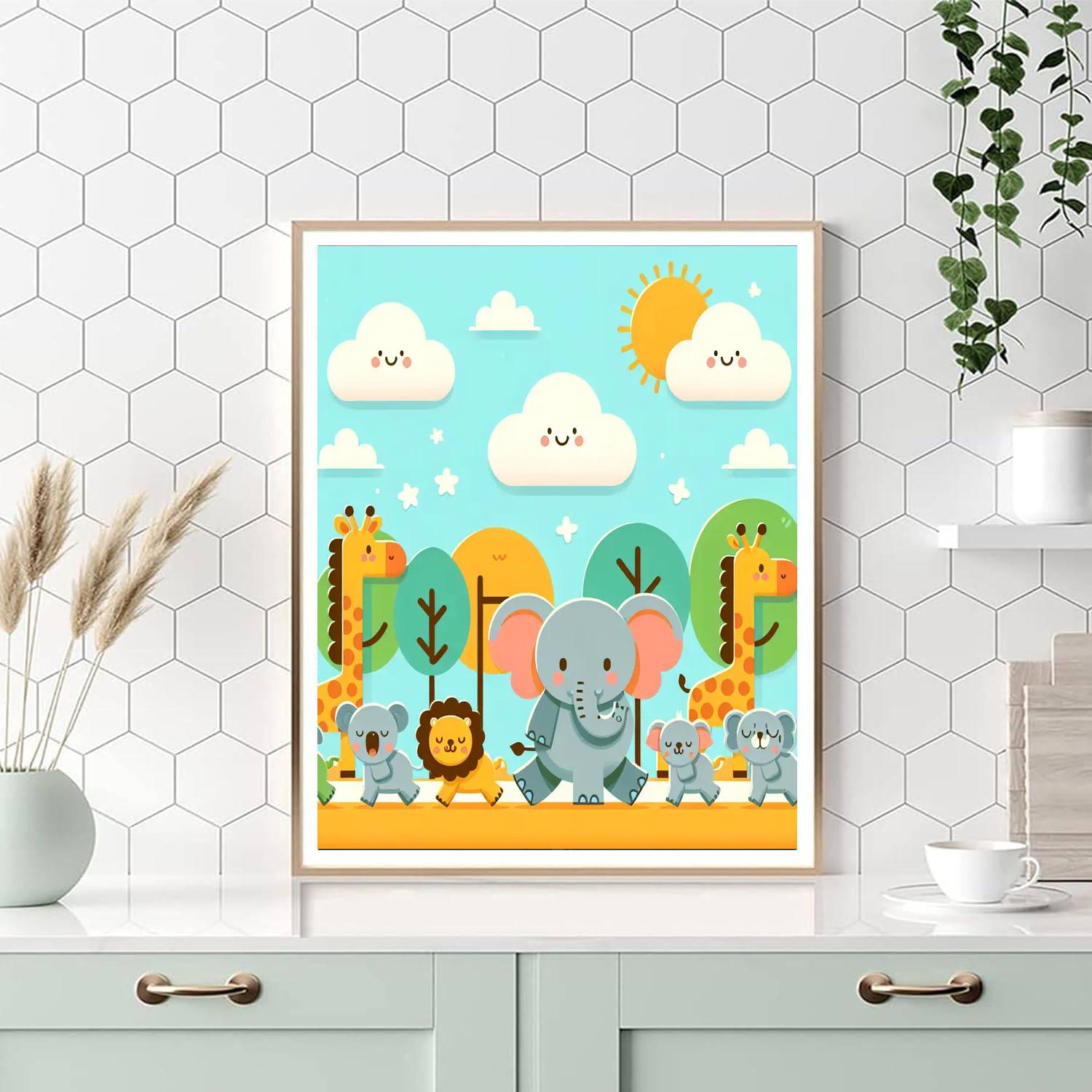 The Joyful Animal Parade DIY Paint By Numbers