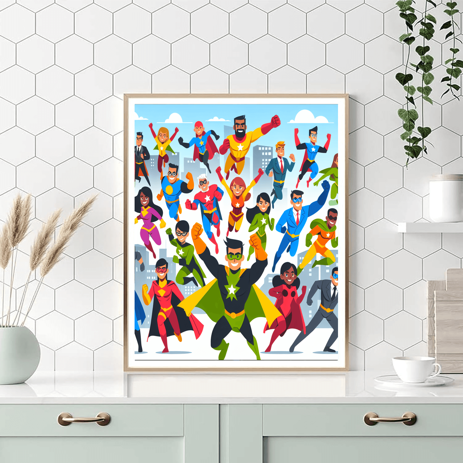 Dynamic Action Heroes Painting Number Kit