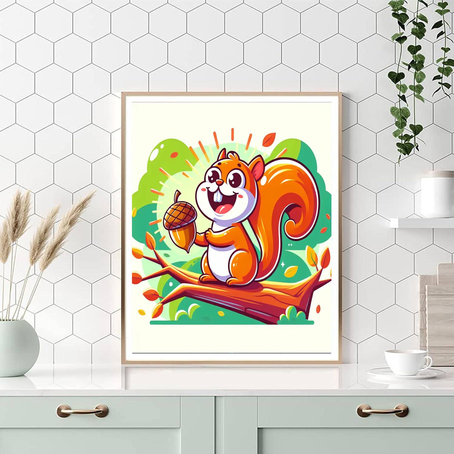Funny Squirrel Numbered Painting Kits