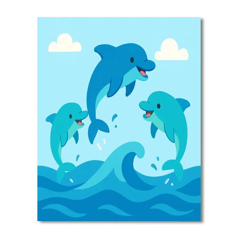Joyful Dolphins Paint By Number