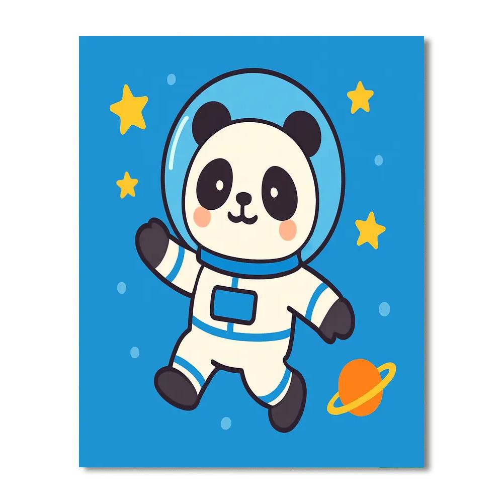 Astronaut Panda DIY Paint By Numbers