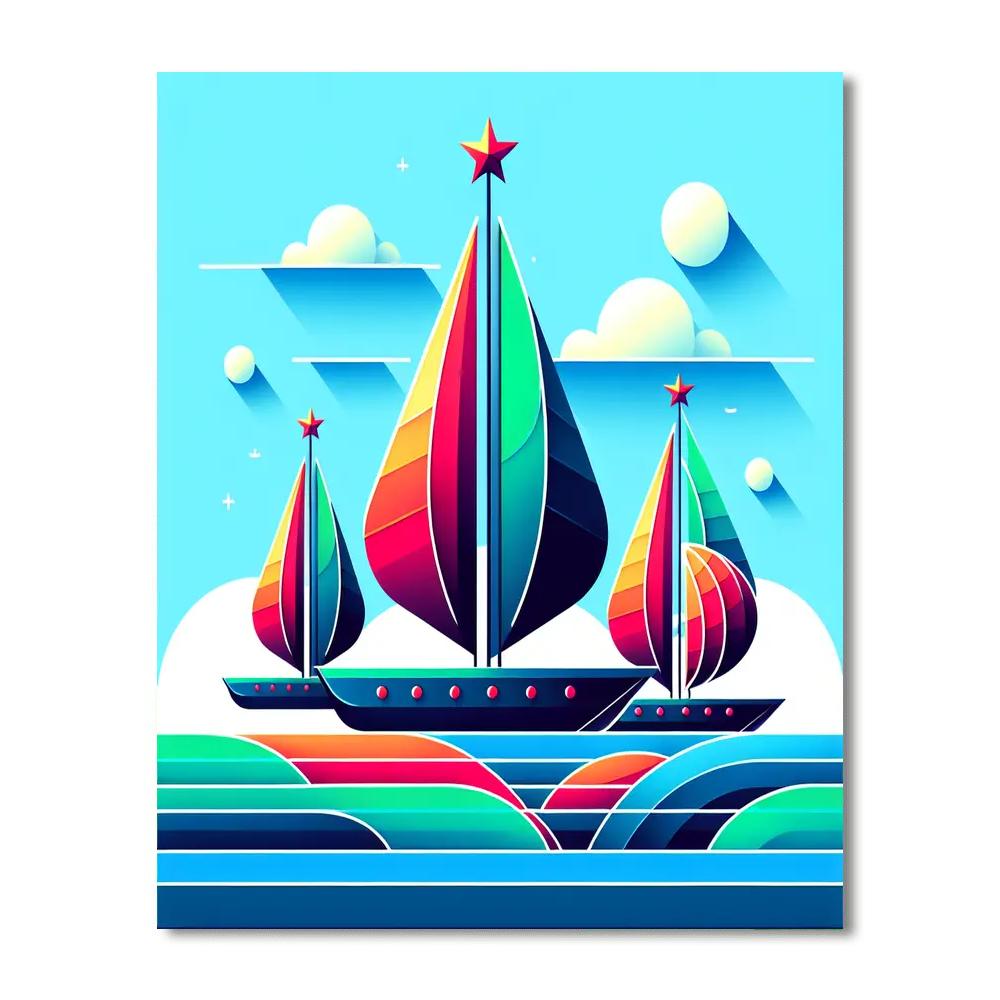 Sailing Stars Numbered Painting Kits