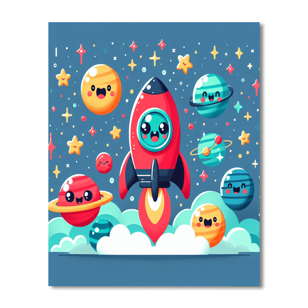 Enchanting Space Odyssey Number Painting
