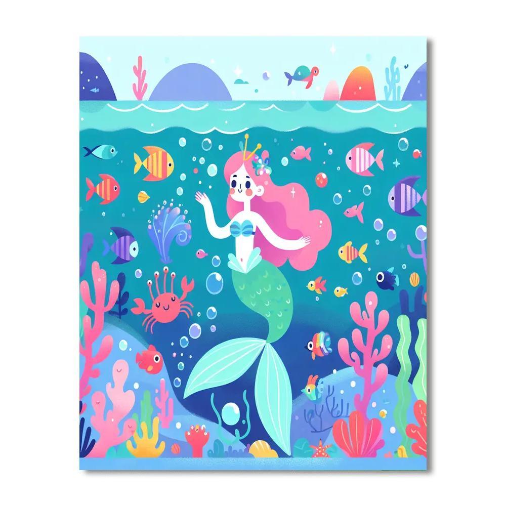 Underwater Mermaid Tale Numbered Painting Kits