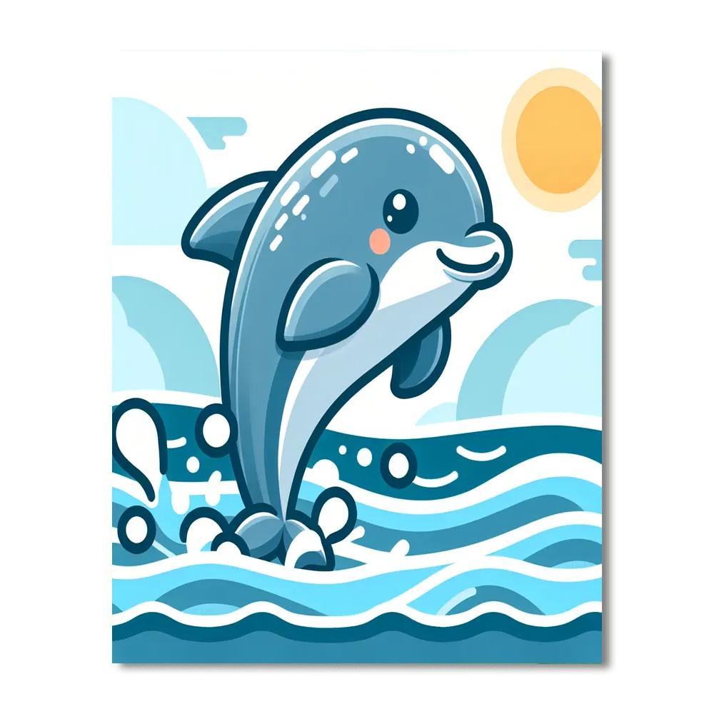 Daring Dolphin Adventure Number Painting