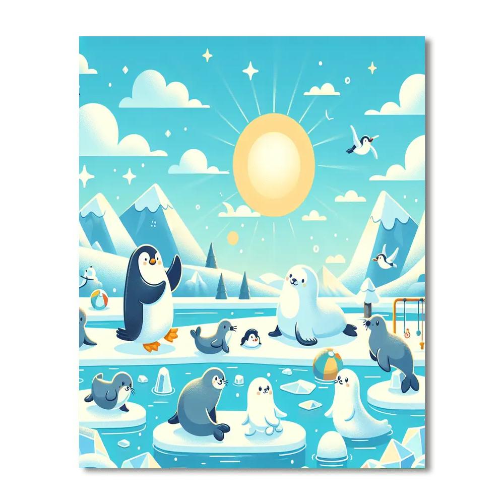 Polar Playground Pursuit Painting By Numbers Kit