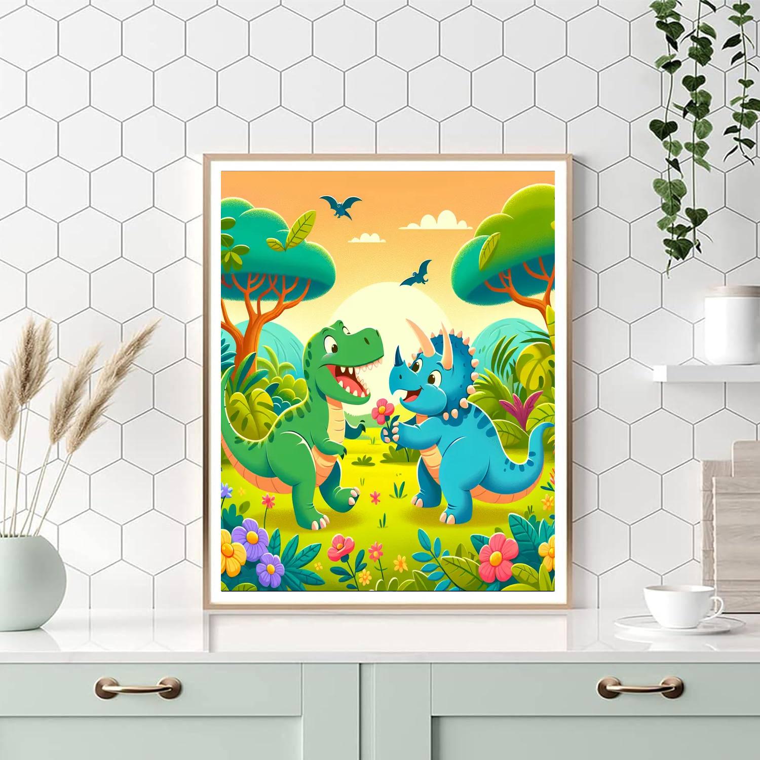 Dinosaurs In Paradise Painting Number Kit