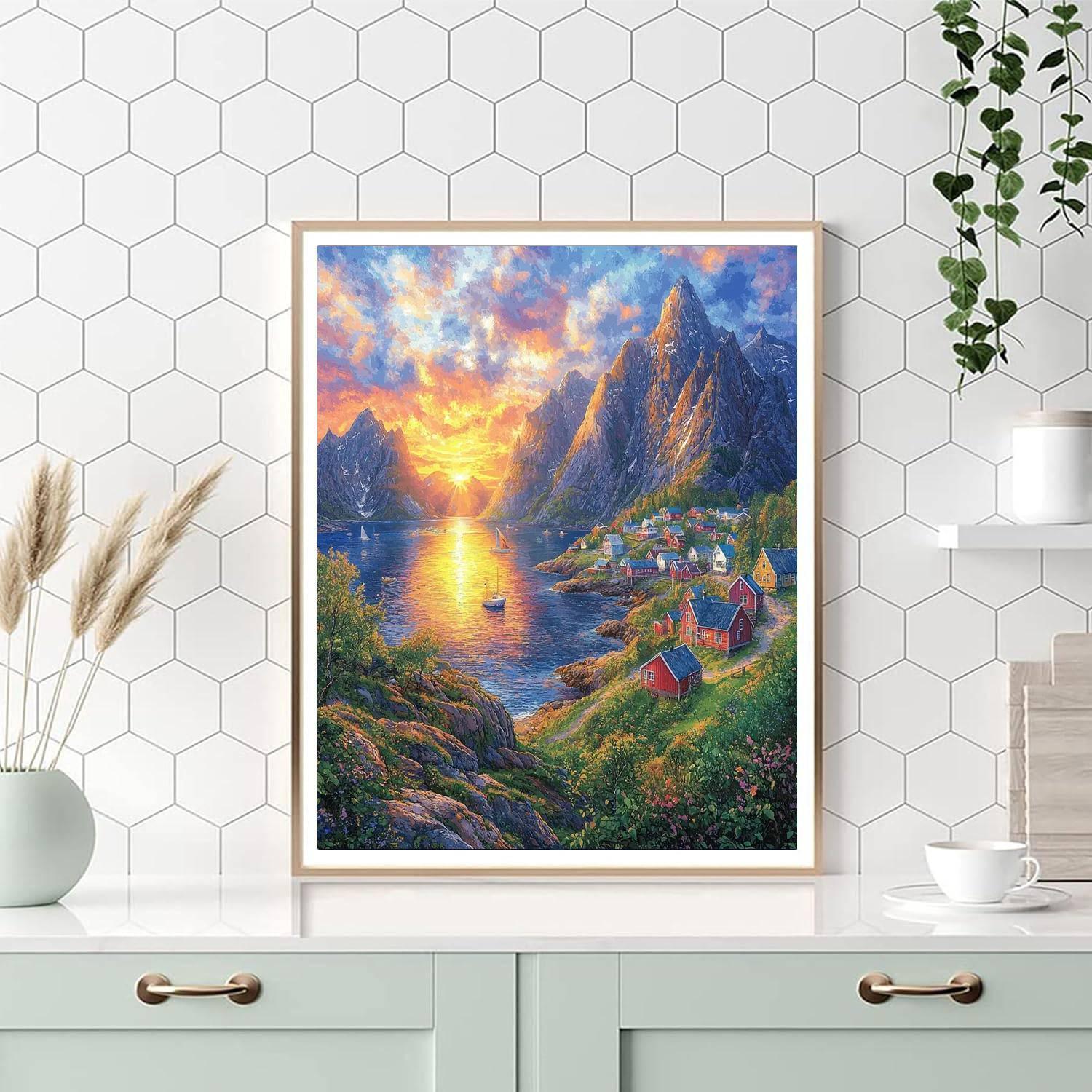 Lofoten Islands In Norway Painting Number Kit