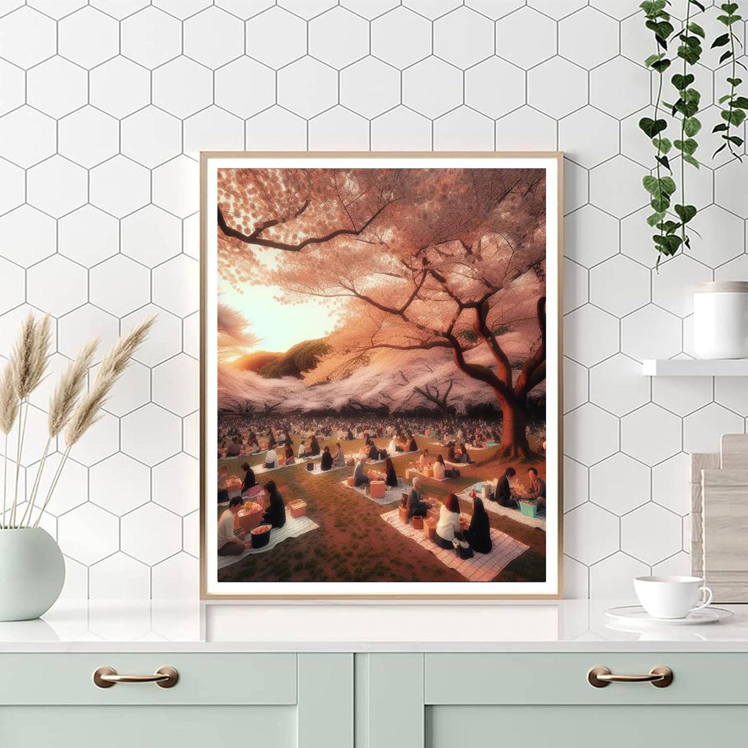 Hanami - Tokyo, Japan Number Painting