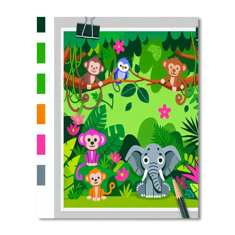 Hilarious Jungle Safari Numbered Painting Kits
