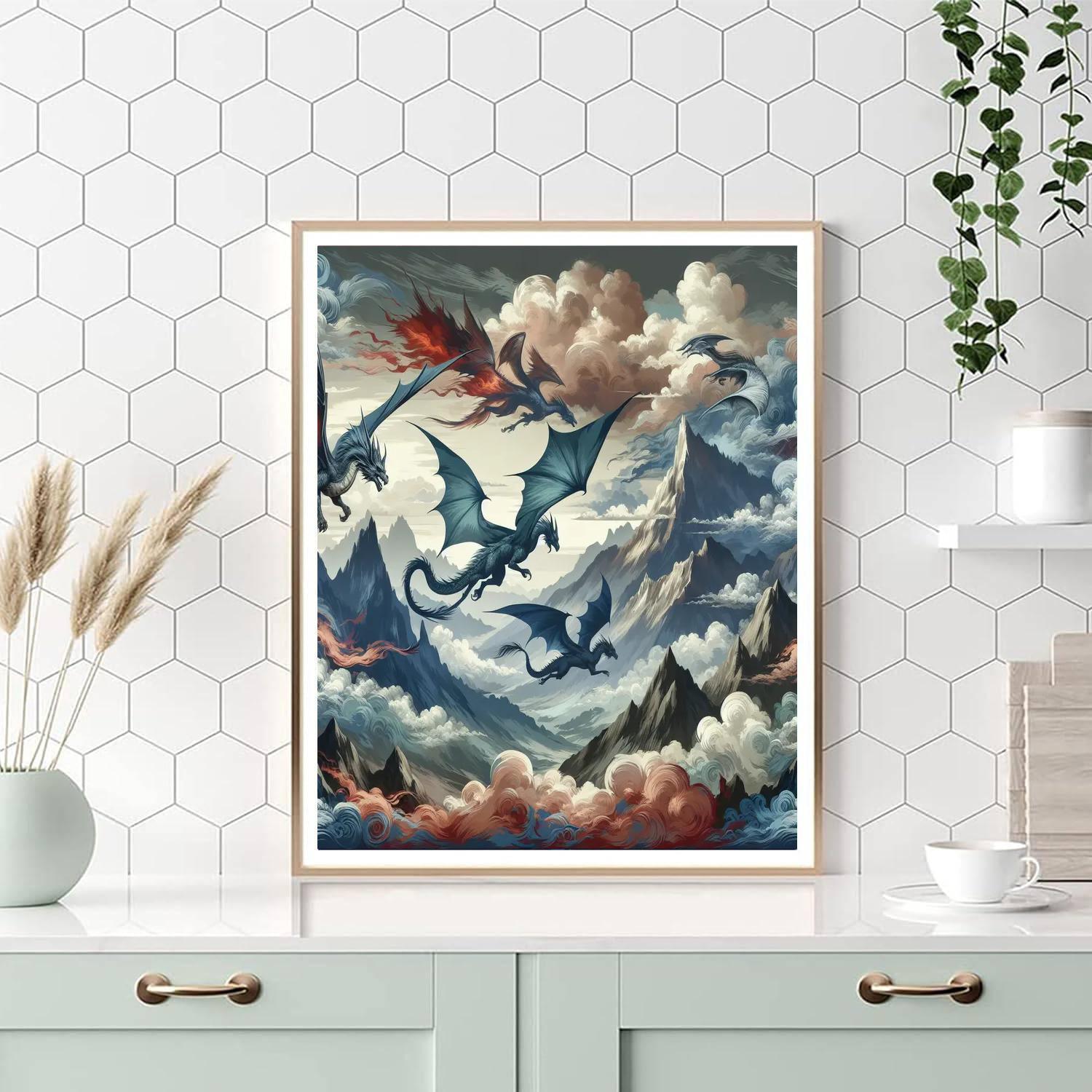 Dragon's Mythic Flight Number Painting