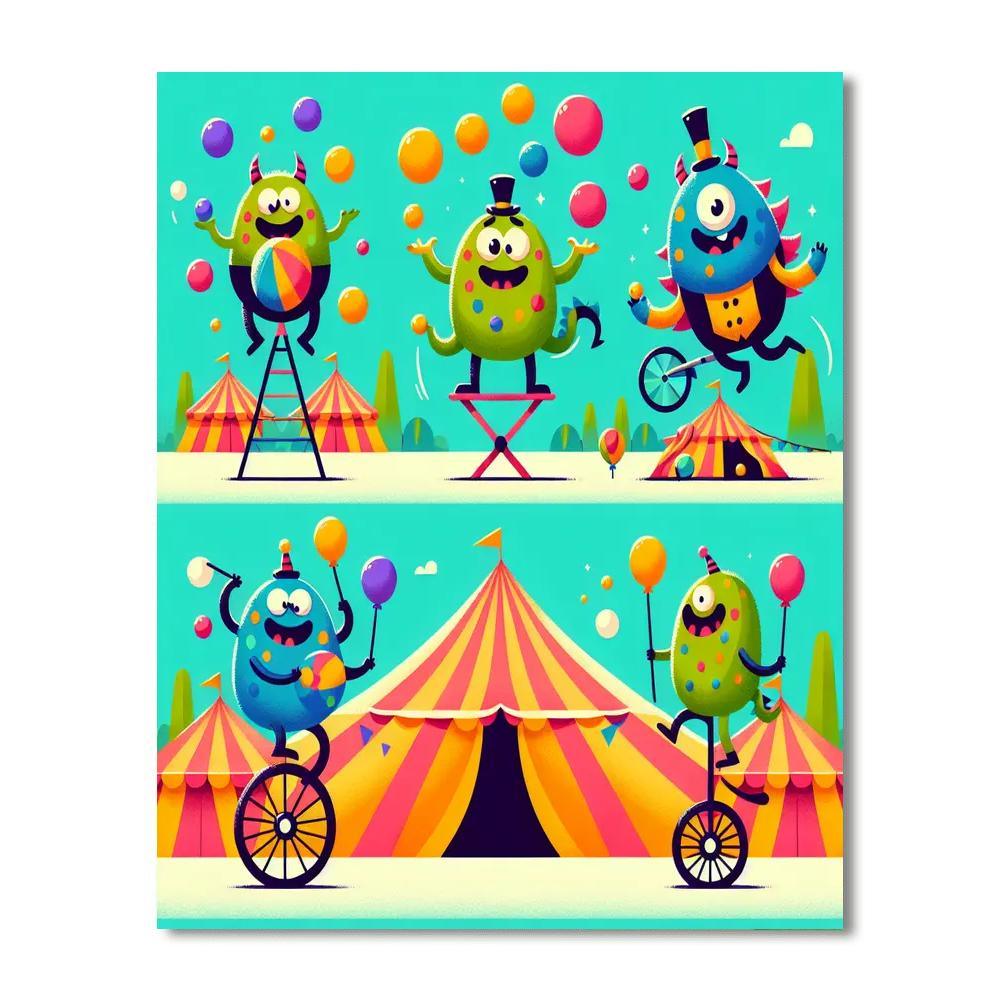 Silly Monster Circus Painting By Numbers Kit