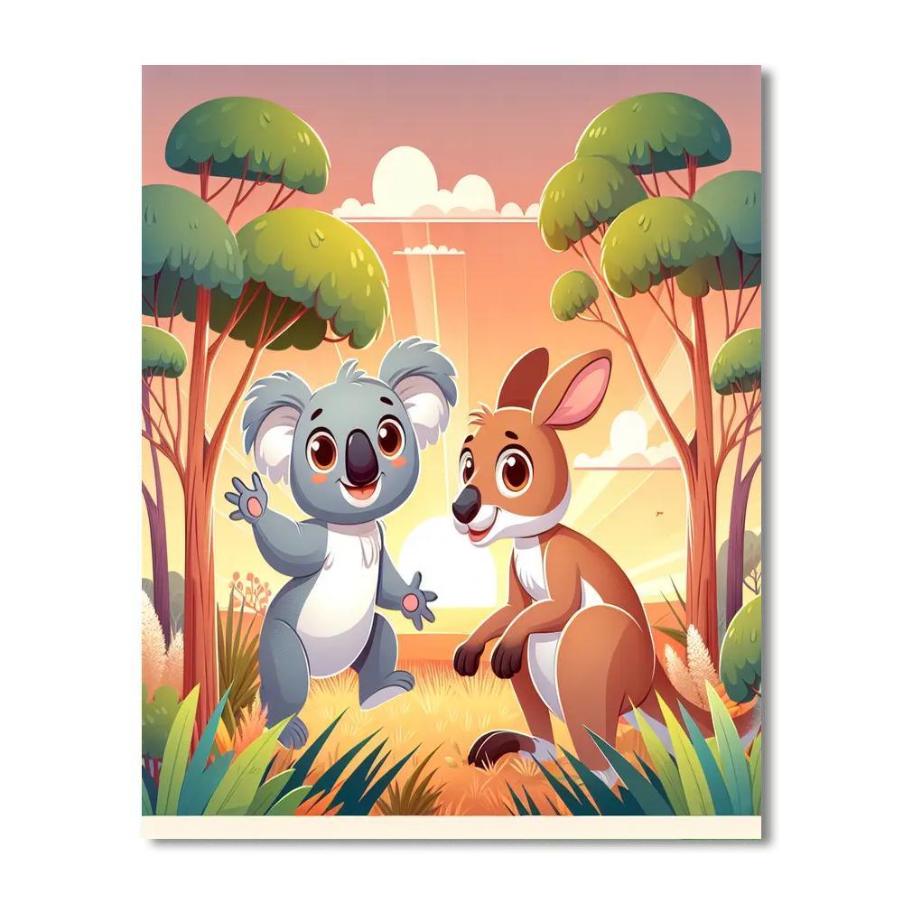 Koala's Kangaroo Kaper Number Painting