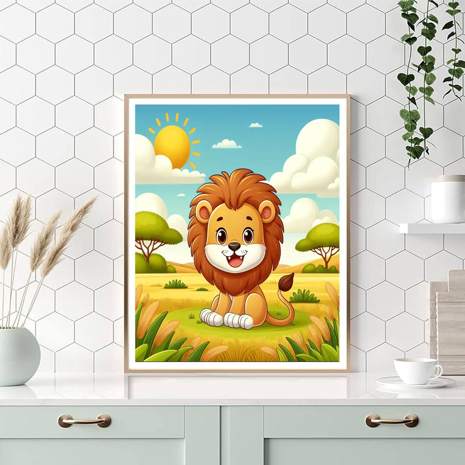 Fun Loving Lion Number Painting