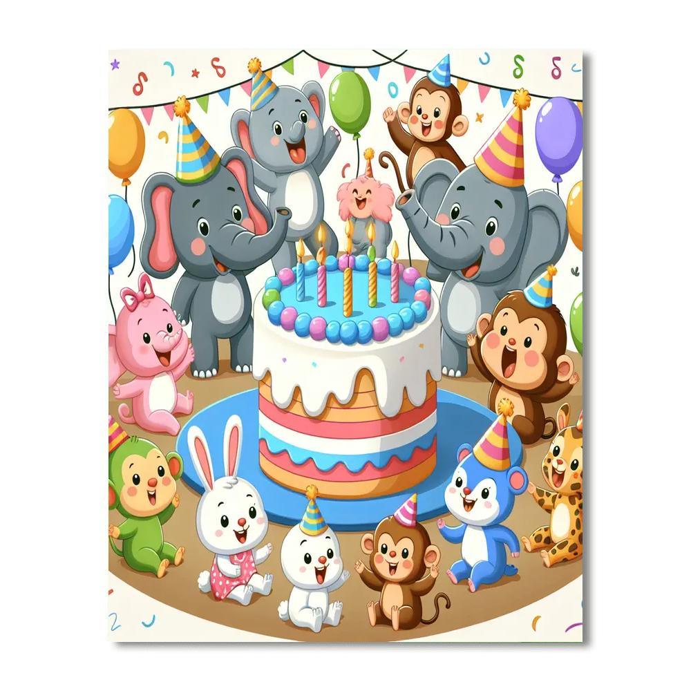 Whimsical Animal Birthday Party Paint By Number